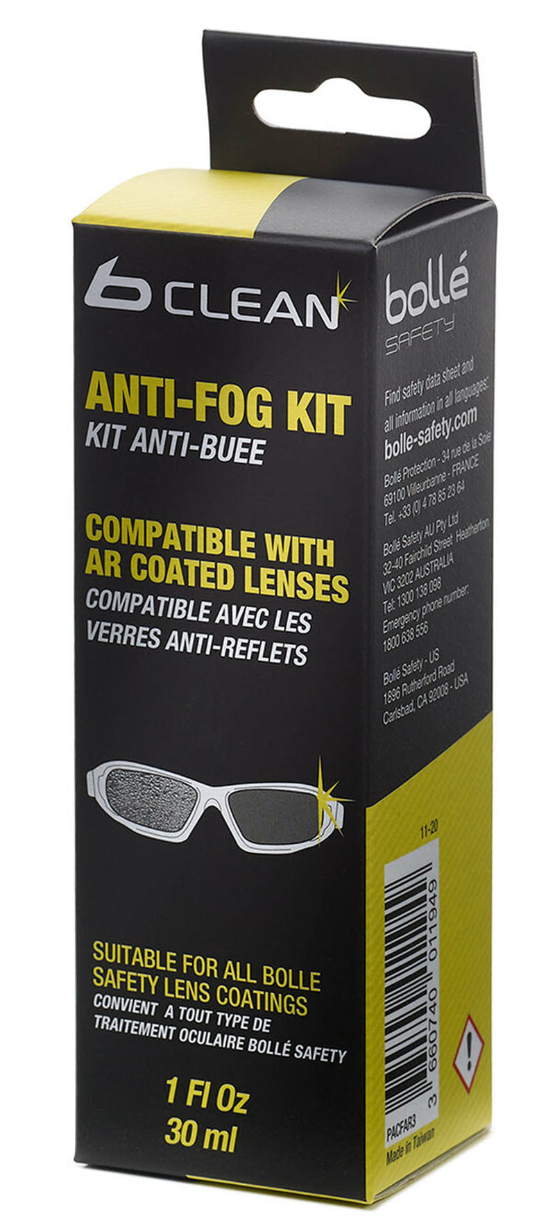 Kit Anti-Buée BOLLE SAFETY B300 - 30ml - Compatible Anti-Reflet