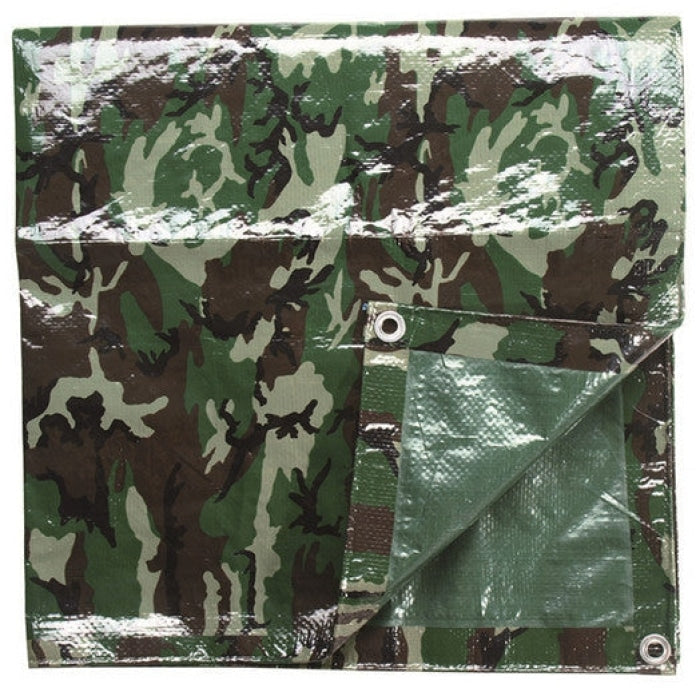 Bâche Agricole Camouflage Miltec Woodland - 1.9x3 m avec œillets