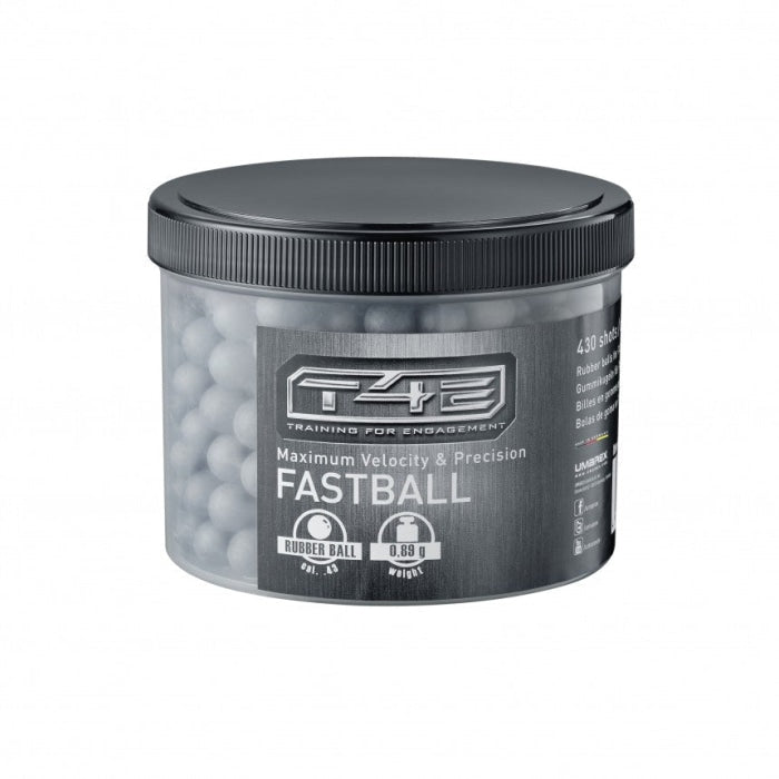 Billes fastballs caoutchouc noir T4E - 0.9g - cal 43x430 2.4771-1