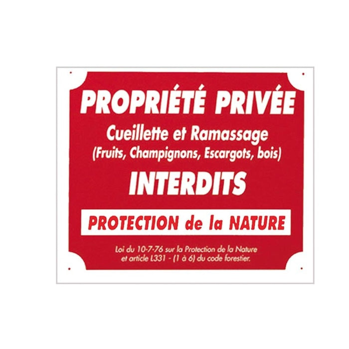 Panneaux Aluminium Europarm ’ Propriété privée cueillette.. ’