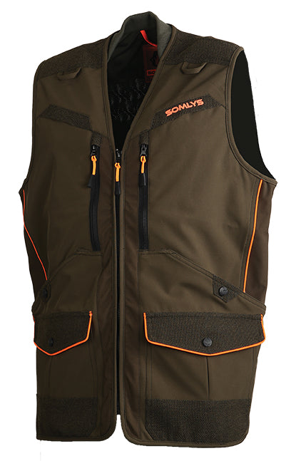"Gilet vert Somlys 219, durable et confortable pour activités extérieures."