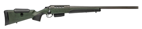 "Tikka T3X Super Varmint avec finition Tungsten cerakote verte en calibre 22-250 Rem, conçue pour les tireurs exigeants à la recherche de la meilleure précision."
