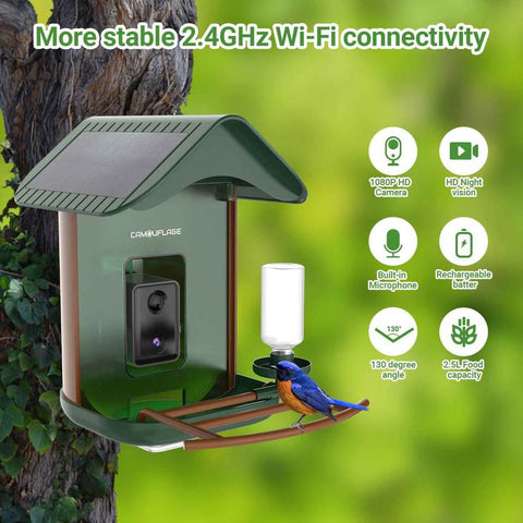 Mangeoire à oiseaux connectée Camouflage
