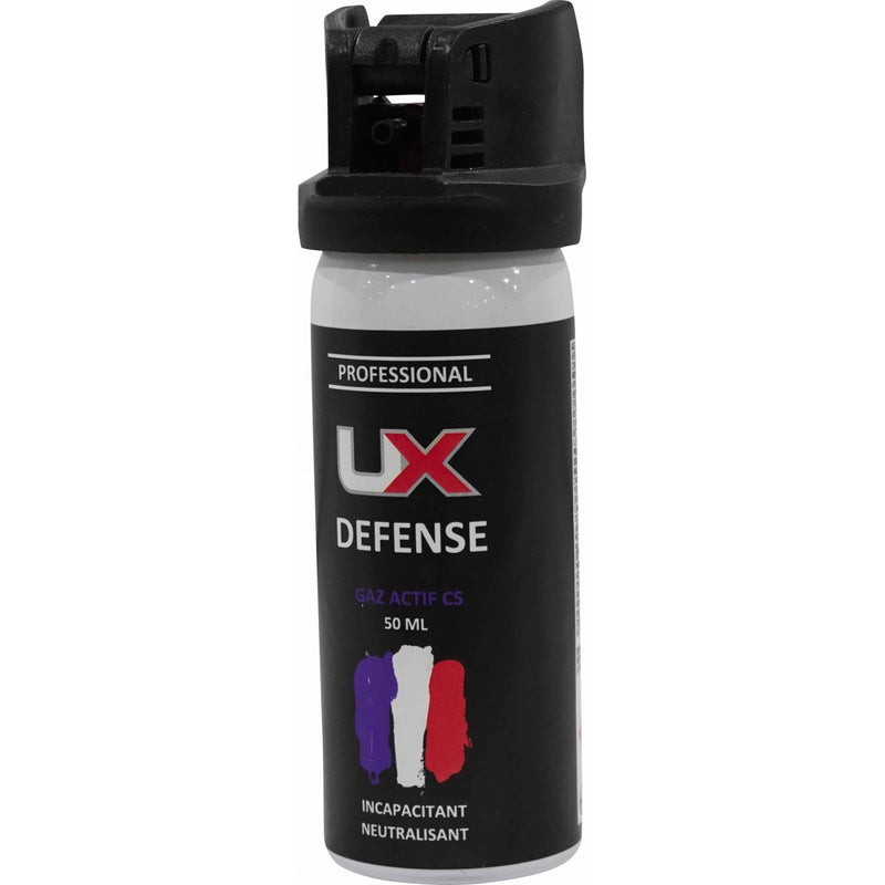 Bombe de défense Ux capot clapet - 50 ml Gaz cs