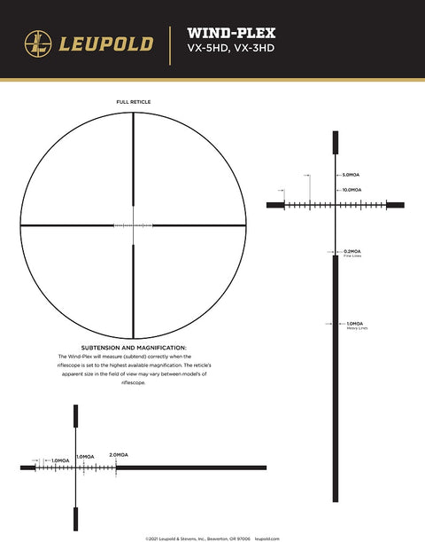 Lunette Leupold VX-5HD GEN2 3-15x44 CDS-SZL2 Side Focus Wind-Plex