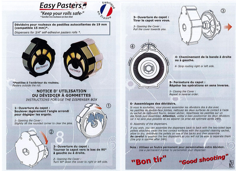 Dévidoirs de pastilles autocollantes Europ-Arm Easy Pasters - Diam. 15mm