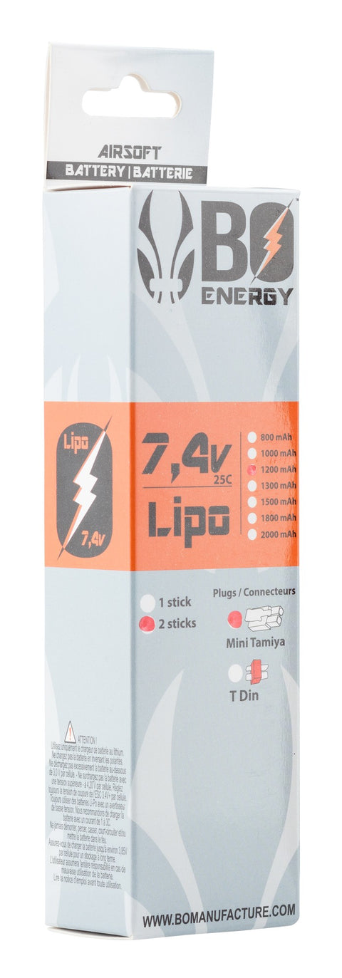 Batterie BO Manufacture Lipo 2S 7.4V 1200mAh 25C