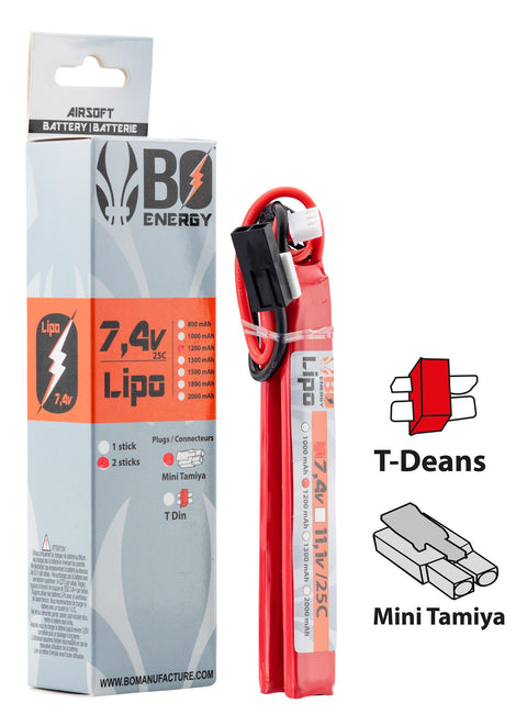Batterie BO Manufacture Lipo 2S 7.4V 1200mAh 25C