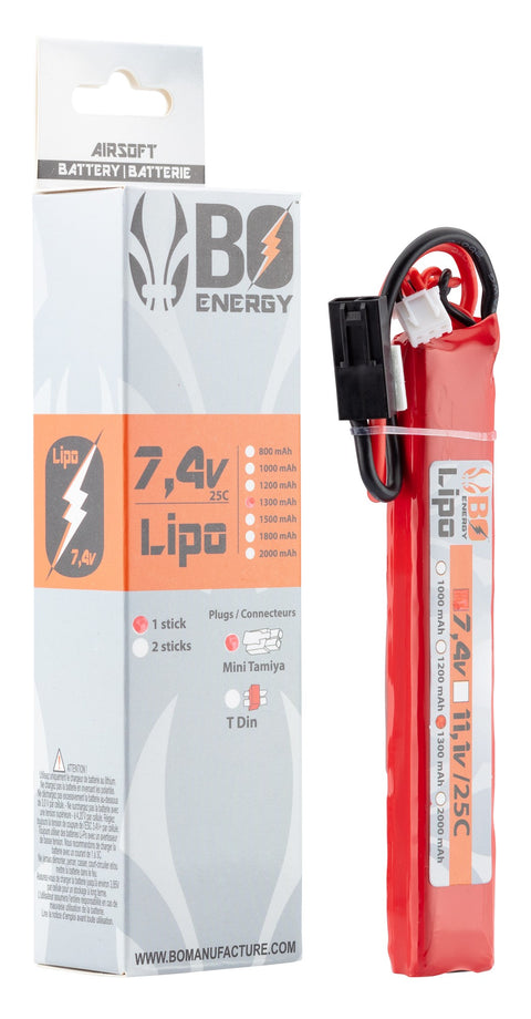 Batterie Lipo Bo Manufacture 1 stick 1300mAh 25C 2S 7.4V T-Dean