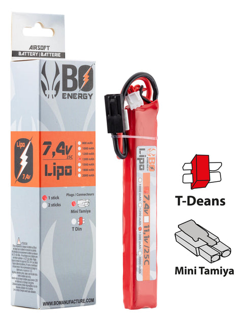 Batterie Lipo Bo Manufacture 1 stick 1300mAh 25C 2S 7.4V T-Dean