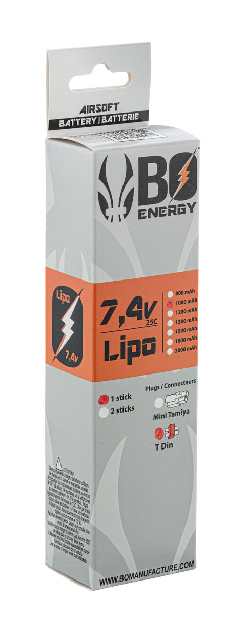 Batterie Lipo BO Manufacture 2S 7.4V 1000mAh 25C