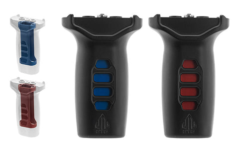 Grip UTG Super Slim Keymod avec Inserts Rouge & Bleu