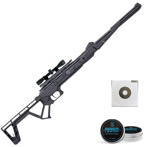 Pack Carabine à air Black Bunker BM8 - Cal.4.5 mm - Noir et accessoires