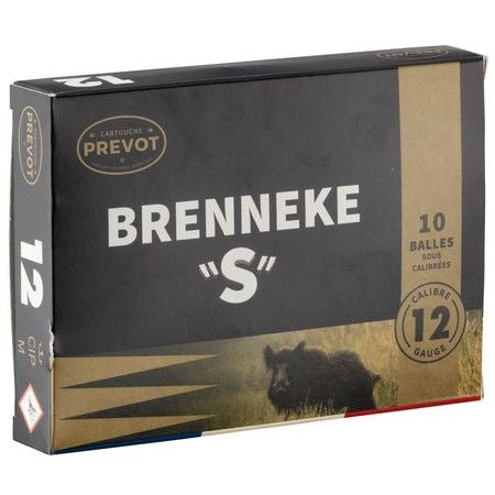 Cartouches Prevot Brenneke "S" - Demi-blindée - Boite de 10 - Cal. 12/70