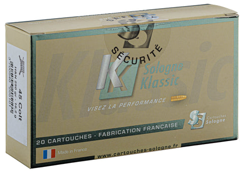 Munitions Sologne - Cal. 45 Colt - Chasse & Tir - Boîte de 20