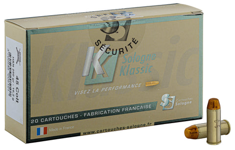 Munitions Sologne - Cal. 45 Colt - Chasse & Tir - Boîte de 20
