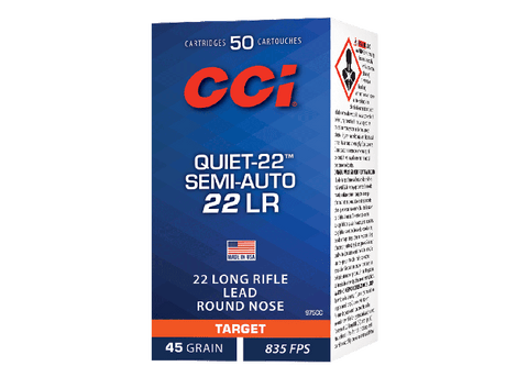 Balles CCI Quiet-22 Semi auto - Cal. 22 LR - Boite de 50