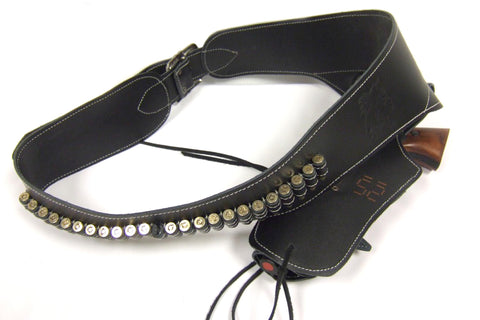 Ceinturon Denix Noir avec un Holster pour 2 Revolver Western - ChasseTir.com