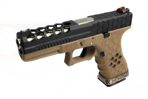 Réplique AW Custom GBB VX0111 HEX CUT Tan/Noir - ChasseTir.com