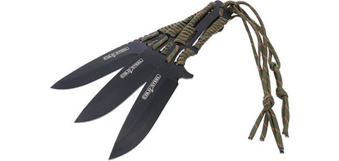Lot de 3 couteaux de lancer Cold Steel Paracorde