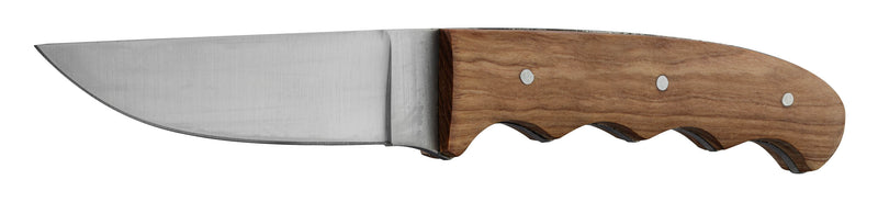 Couteau Europ-Arm Manche Platane avec Gravure Sanglier et Fourreau en cuir - 22cm