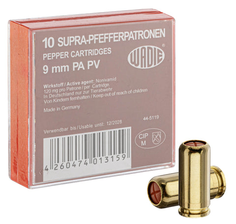 Cartouches Wadie au Poivre Calibre 9 mm P.A.