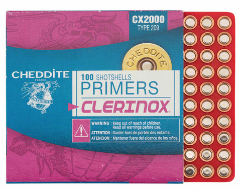 Amorce chasse Cheddite CX2000 type 209 Clerinox - Par 1000