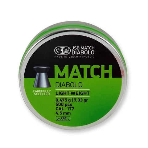 Boîte de 500 plombs JSB Diabolo Green Match Light - Cal. 4.5 - ChasseTir.com