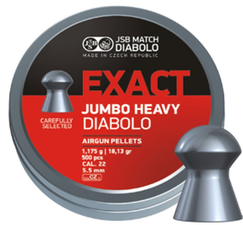 Boîte de 250 plombs JSB Diabolo Jumbo Exact Heavy - Cal. 5.52 Default - ChasseTir.com