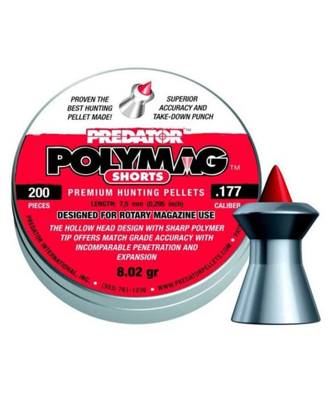 Boîte de 200 plombs JSB Predator Polymag Shorts 4.5 mm - ChasseTir.com
