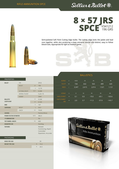 Balles Sellier & Bellot  Semi-Jacketed Soft Point Cutting Edge - Cal. - ChasseTir.com