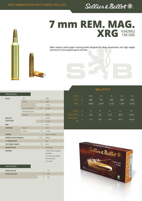 Balles Sellier & Bellot Exergy - Cal. 7 RM - ChasseTir.com