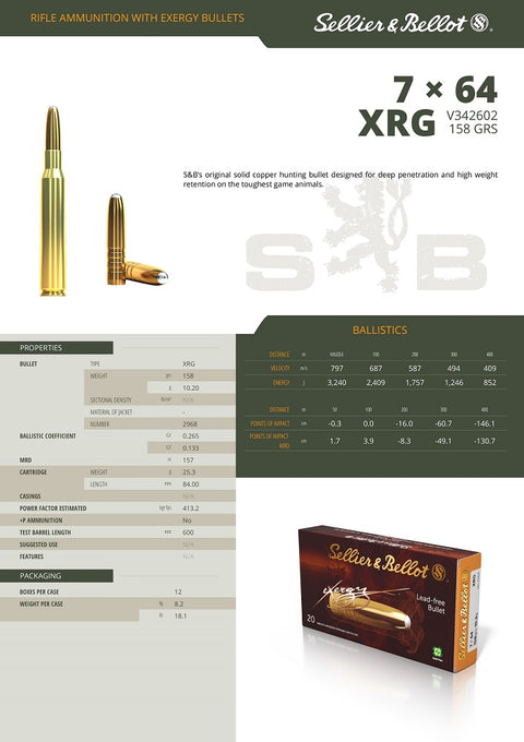 Balles Sellier & Bellot Exergy - Cal. 7x64 - ChasseTir.com