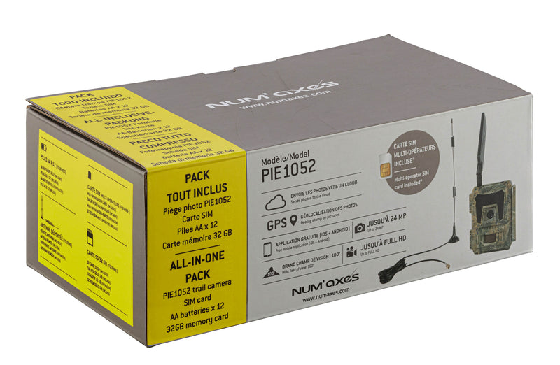 Pack Piège Num'Axes PIE1052 4G (avec piles, carte SIM et carte SD)