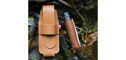 Etui Opinel cuir fauve