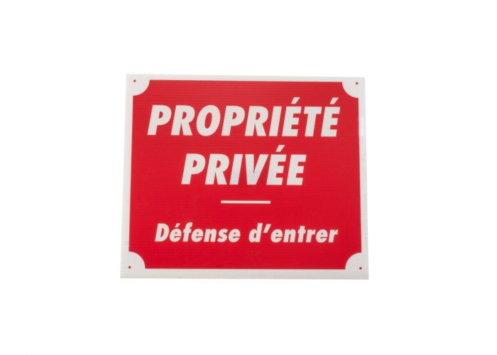 Panneau de signalisation Januel Propriéte privée défense d'entrer - 25 x 30 cm