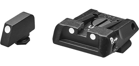 Hausse réglable et guidon point blanc LPA  pour Glock 17 à 23/25 à 32/ 32 34 35