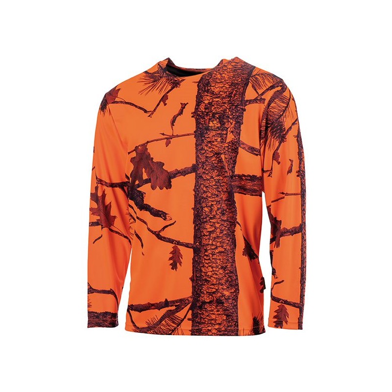 "T-Shirt à manches longues Treeland camo, protection et style pour aventures extérieures."