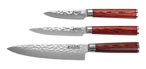 Coffret 3 couteaux Wusaki Série Pakka x50