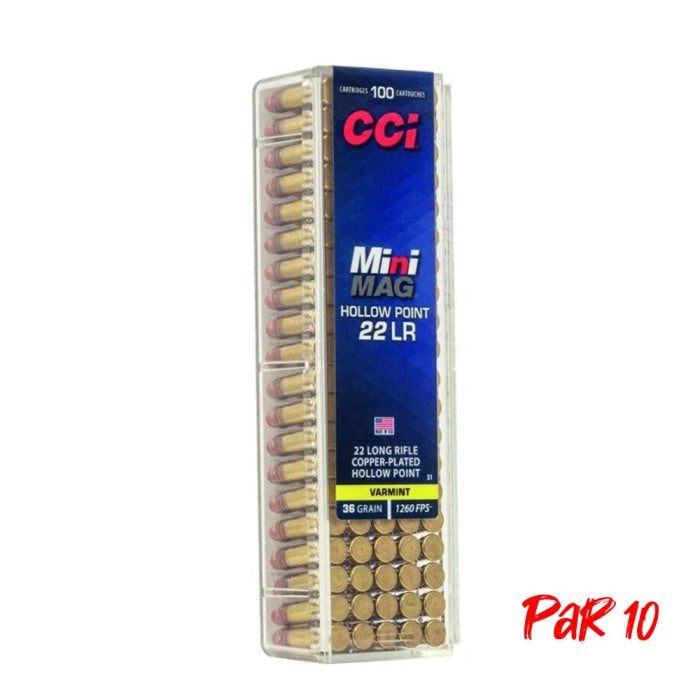Balles CCI HP MiniMag cuivree - Cal. 22 LR 62100150P10