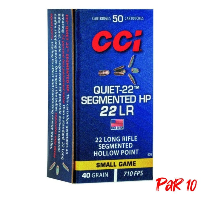 Balles CCI Segmented HP Quiet - Cal. 22 LR 62100184P10