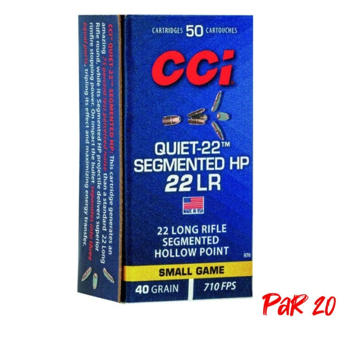 Balles CCI Segmented HP Quiet - Cal. 22 LR 62100184P20