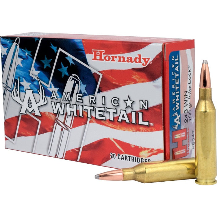 Balles Hornady American Whitetail 243 Win. 100GR Interlock Aw 773514