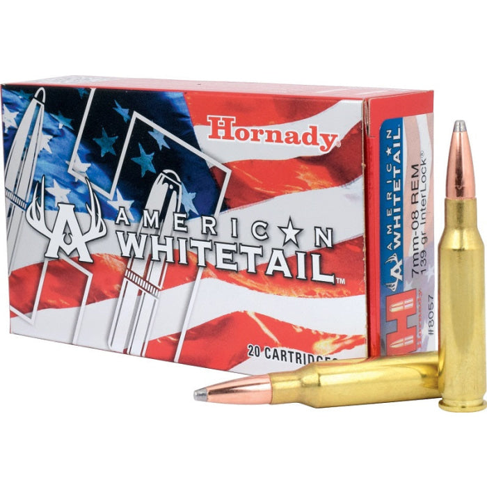 Balles Hornady American Whitetail 7-08 Rem. 139GR Interlock Aw 773517