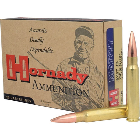 Balles Hornady Vintage Match 8X57 JS 196GR BTHP 780081