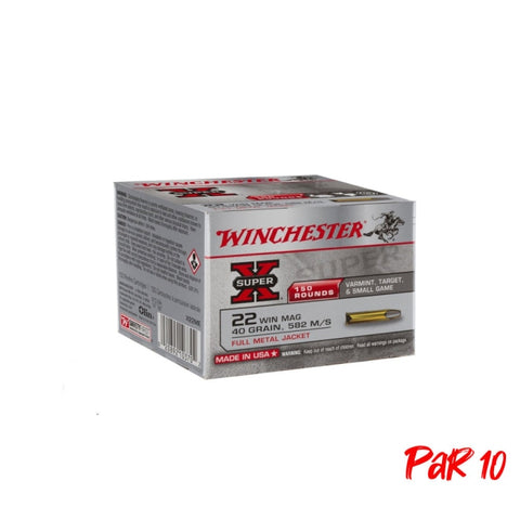 Balles Winchester Ful métal jacket Super-X - Cal.22 WM - Par 150