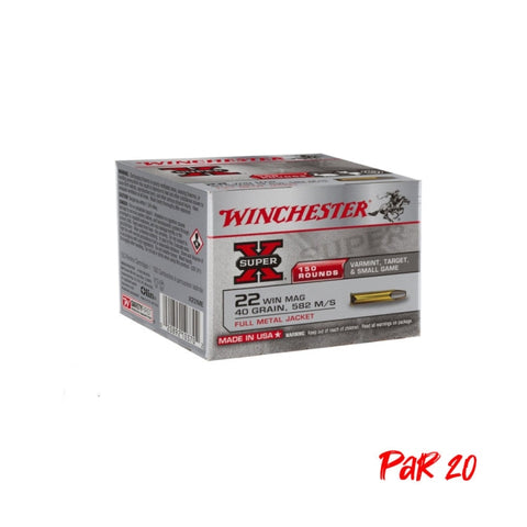 Balles Winchester Ful métal jacket Super-X - Cal.22 WM - Par 150