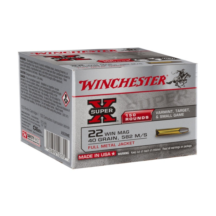Balles Winchester Ful métal jacket Super-X - Cal.22 WM - Par 150