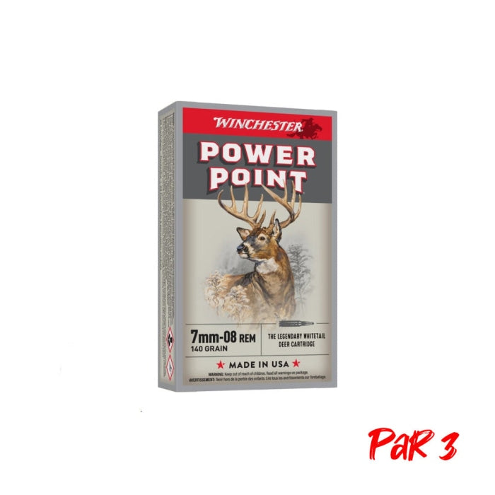 Balles Winchester Power Point - Cal. 7-08 Rem - Par 20 CX708P3