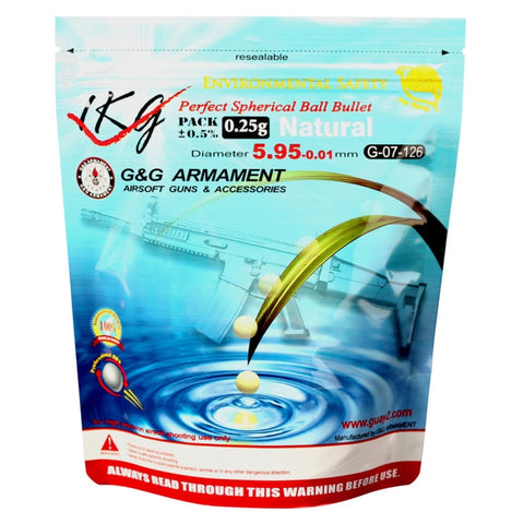 Billes bio G&G Armament blanche sachet de 1 KG S10721